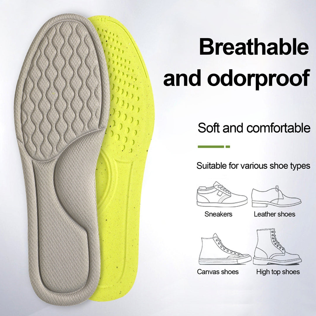 1 Pair Shoe Insole Insert Breathable Sweat Absorbing Soft Cushioning Foot Massage Men Women Running Walking Comfort Foam Image 8