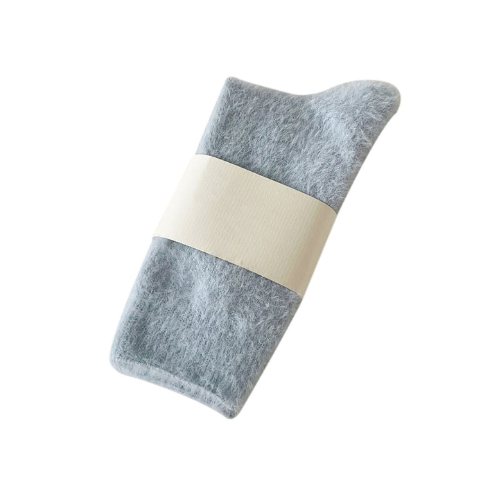 1 Pair Women Winter Socks Thick Plush Warm Elastic Anti-slip Cozy Absorb Sweat Anti-shrink Soft Mid-tube No Odor Lady Image 4
