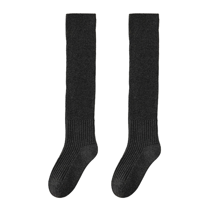 1 Pair Women Winter Stockings Thick Knitted Warm Elastic Anti-slip Cozy Absorb Sweat Anti-shrink Soft High-tube No Odor Image 7