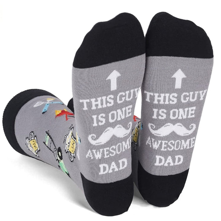 1 Pair English Letter Print Cotton Socks Patchwork Color Mid-tube Sport Socks Husband Son Daughter Friend Socks Image 1