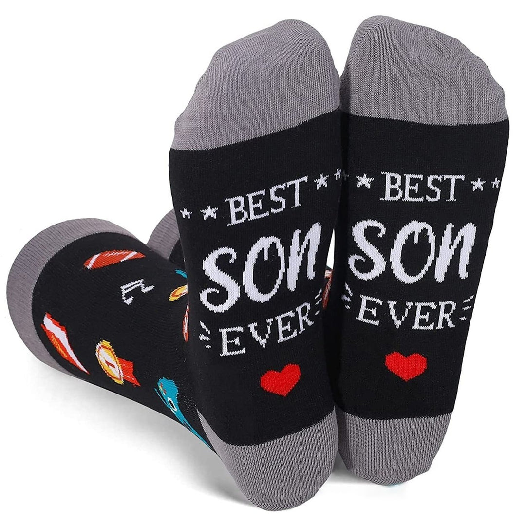 1 Pair English Letter Print Cotton Socks Patchwork Color Mid-tube Sport Socks Husband Son Daughter Friend Socks Image 4