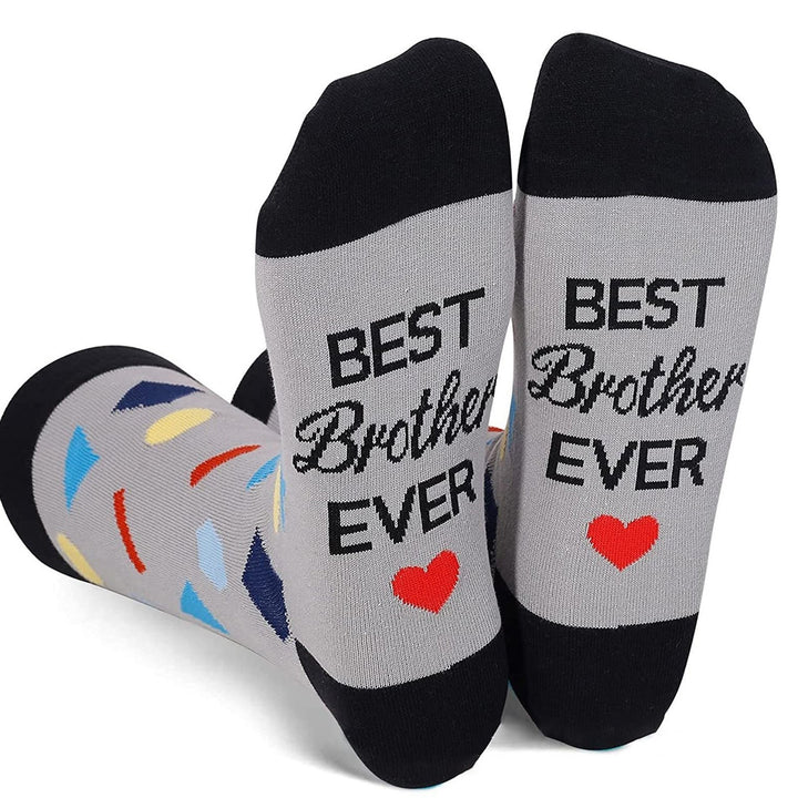 1 Pair English Letter Print Cotton Socks Patchwork Color Mid-tube Sport Socks Husband Son Daughter Friend Socks Image 1