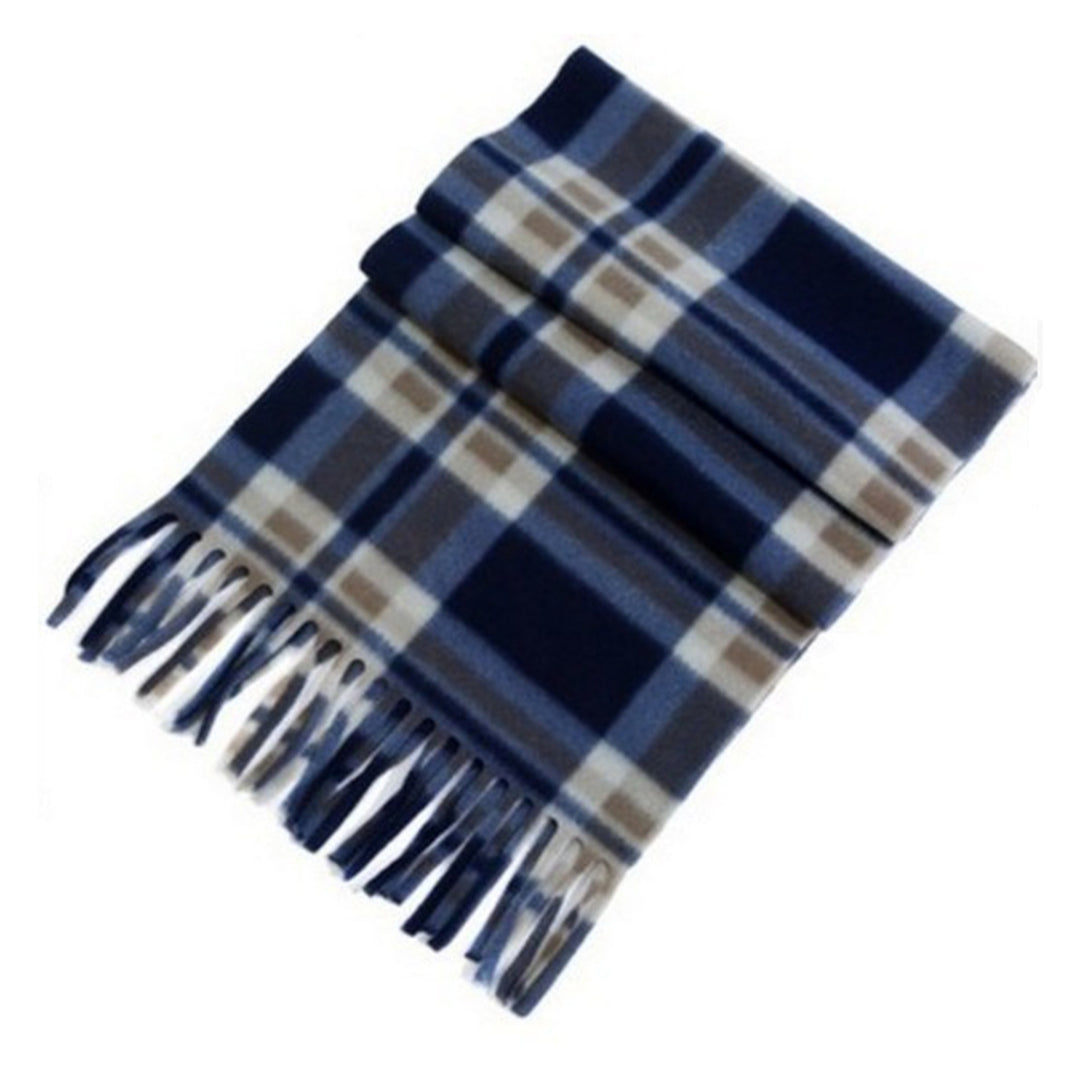 Unisex Winter Scarf Color Matching Plaid Print Tassel Thick Warm Soft Double-sided Plush Long And Image 9