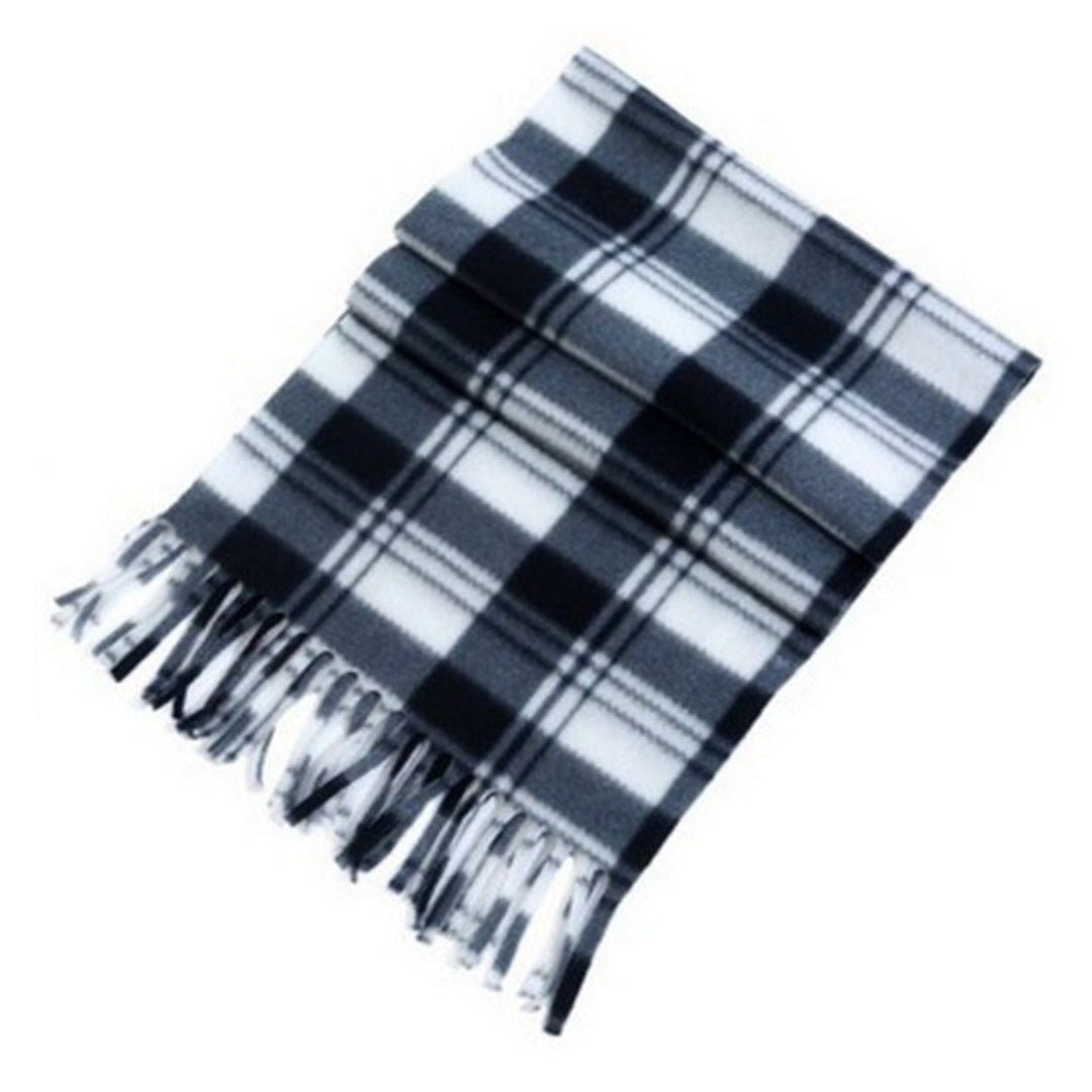 Unisex Winter Scarf Color Matching Plaid Print Tassel Thick Warm Soft Double-sided Plush Long And Image 10