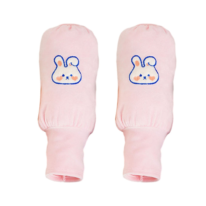 1 Pair Autumn Winter Rabbit Pattern Gloves Oversleeves 2 in 1 Elastic Band Anti-fouling Long Gloves Sleeves Image 4