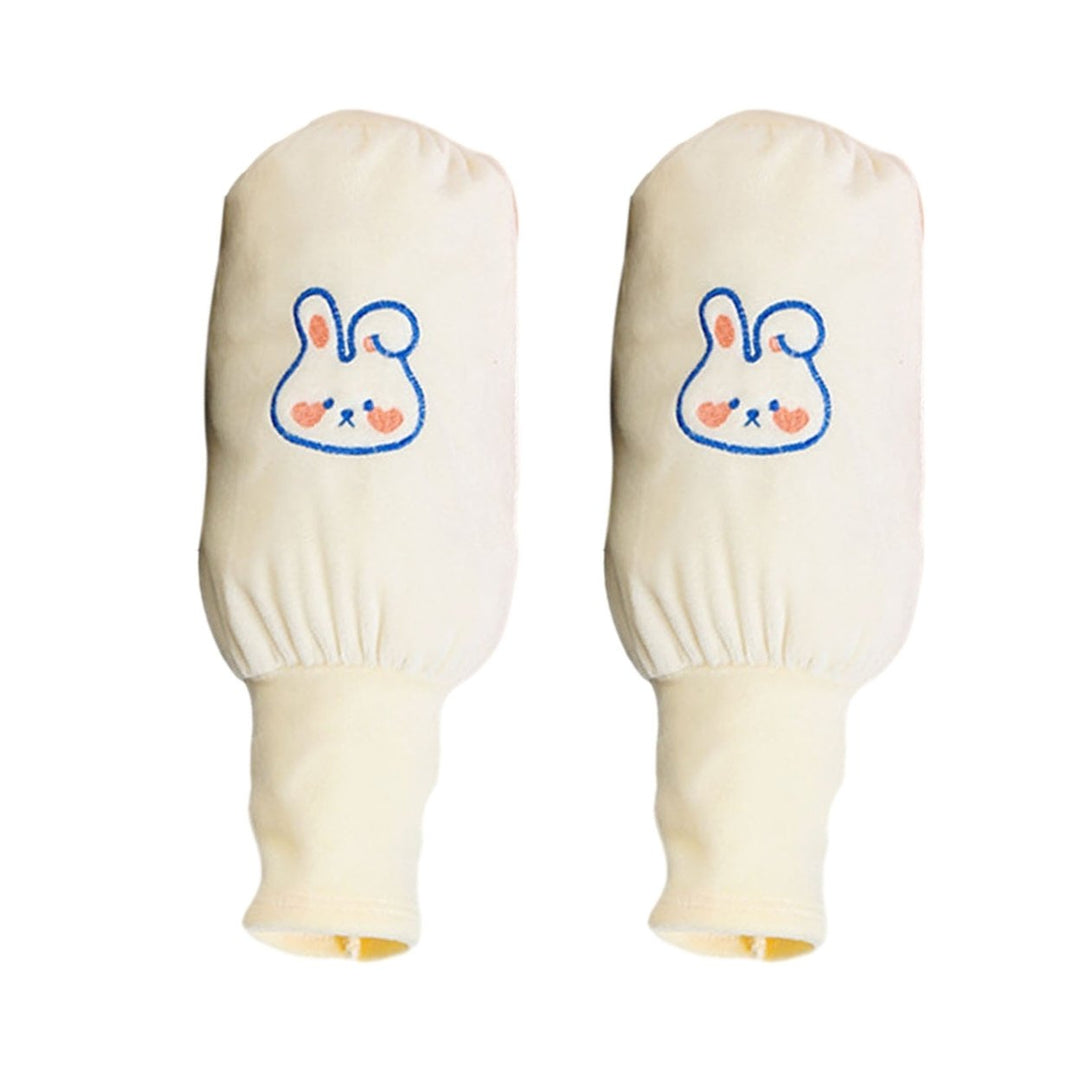 1 Pair Autumn Winter Rabbit Pattern Gloves Oversleeves 2 in 1 Elastic Band Anti-fouling Long Gloves Sleeves Image 1