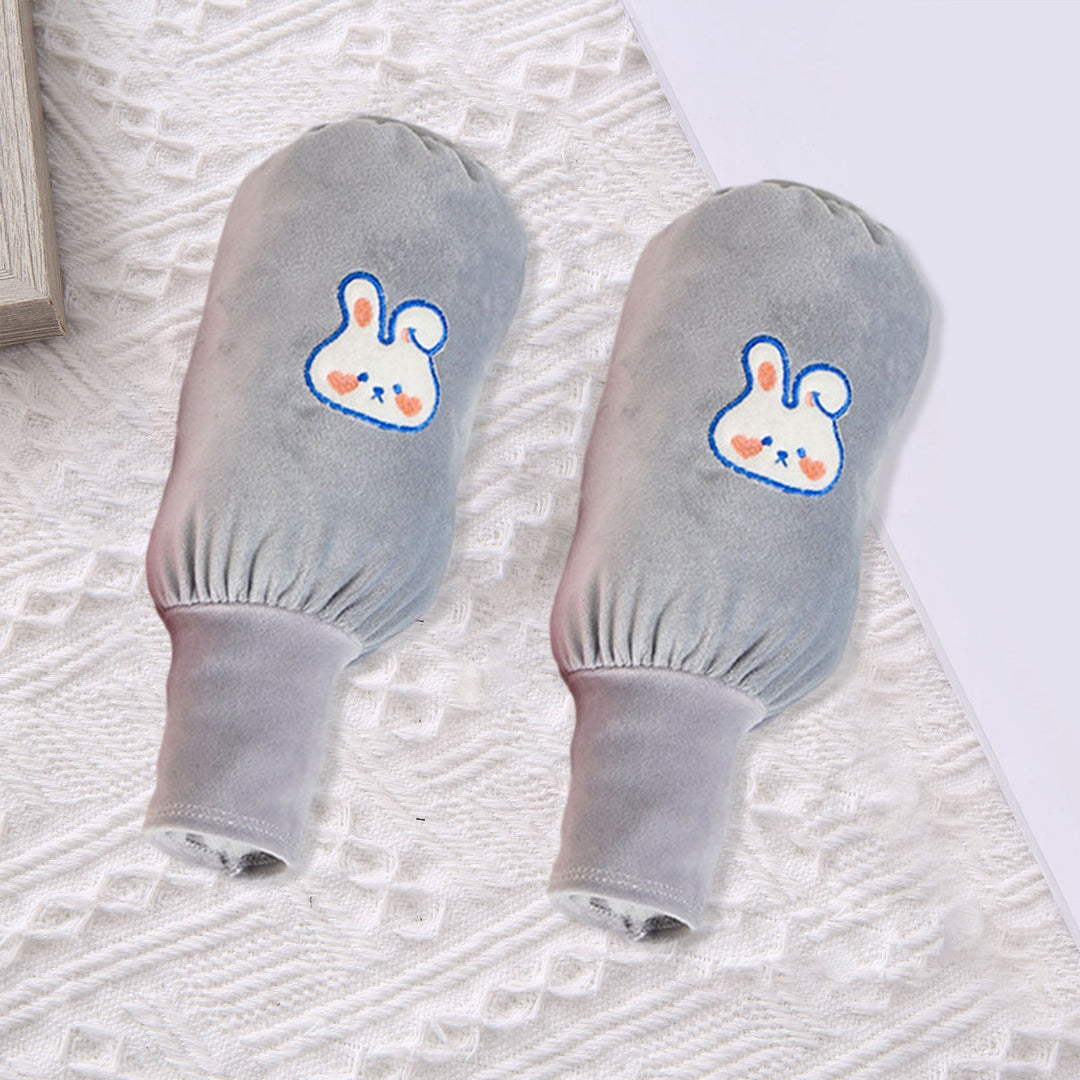 1 Pair Autumn Winter Rabbit Pattern Gloves Oversleeves 2 in 1 Elastic Band Anti-fouling Long Gloves Sleeves Image 8