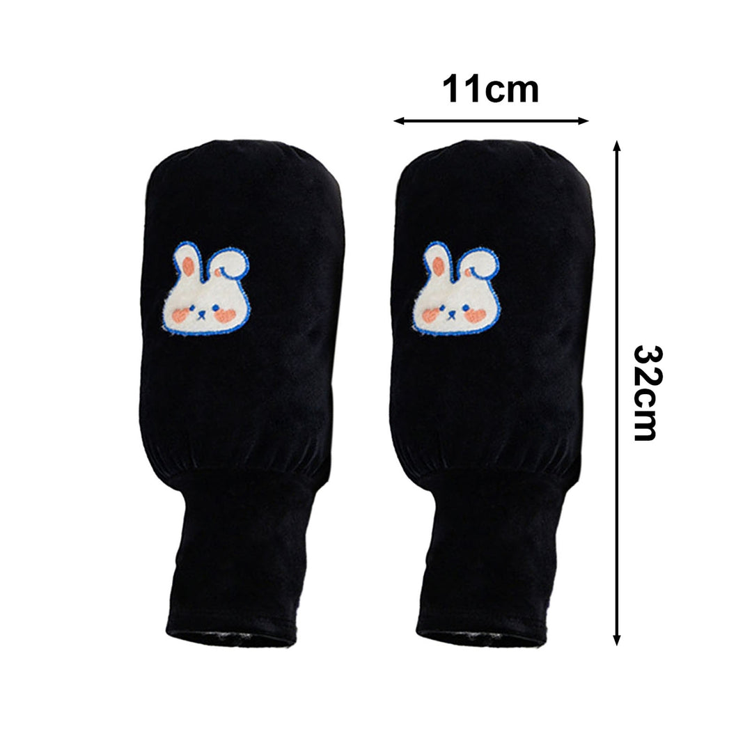 1 Pair Autumn Winter Rabbit Pattern Gloves Oversleeves 2 in 1 Elastic Band Anti-fouling Long Gloves Sleeves Image 9