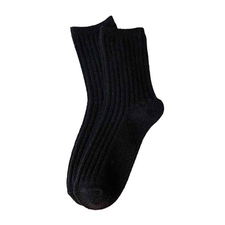 1 Pair Women Socks Knitted Mid-tube Thick Soft Breathable Warm Japanese Style No Odor Anti-slip Elastic Casual Sports Image 1