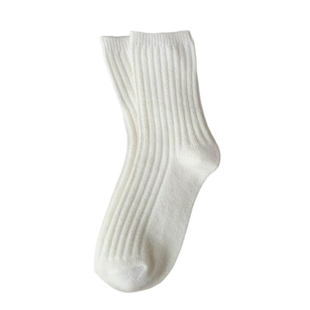 1 Pair Women Socks Knitted Mid-tube Thick Soft Breathable Warm Japanese Style No Odor Anti-slip Elastic Casual Sports Image 3
