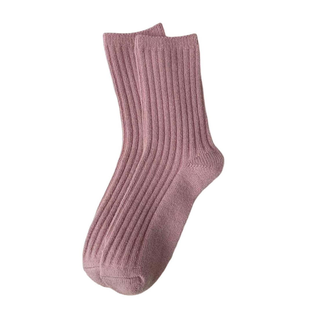 1 Pair Women Socks Knitted Mid-tube Thick Soft Breathable Warm Japanese Style No Odor Anti-slip Elastic Casual Sports Image 4