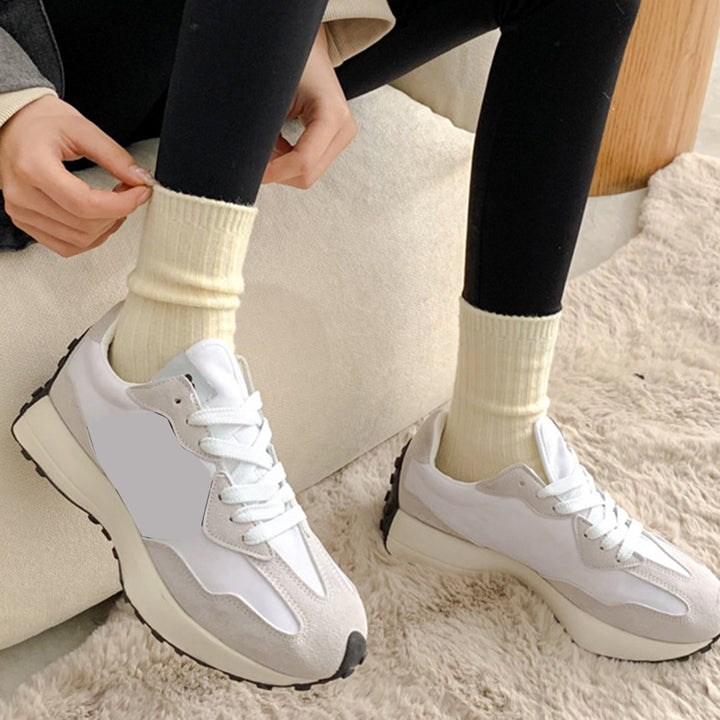 1 Pair Women Socks Knitted Mid-tube Thick Soft Breathable Warm Japanese Style No Odor Anti-slip Elastic Casual Sports Image 11