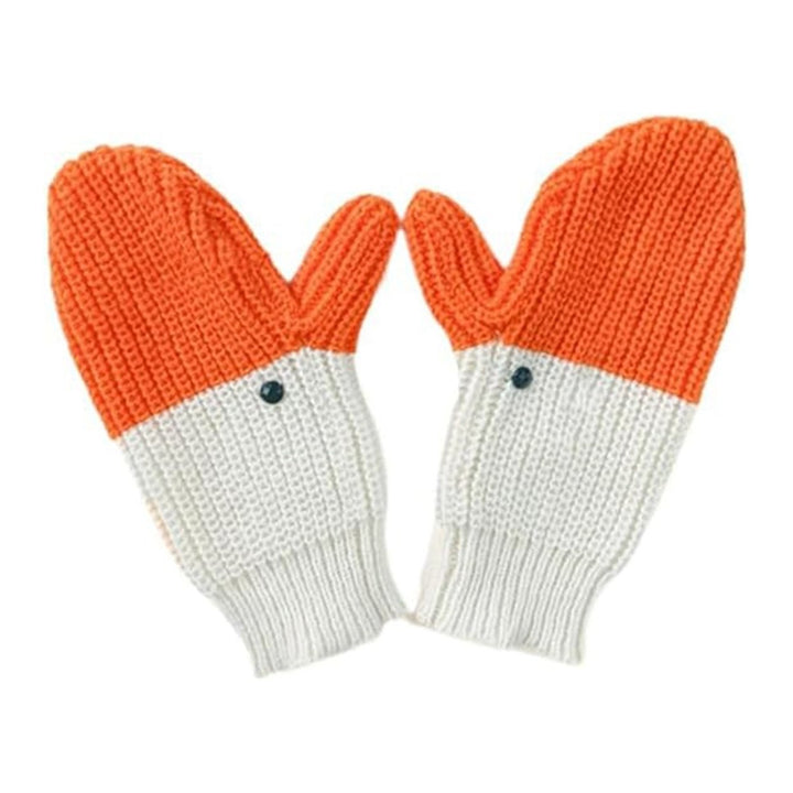 1 Pair Funny Swan Knitted Gloves Fall Winter Stretch Thickened Warm Cute Men Women Outdoor Thermal Knit Mittens Birthday Image 1