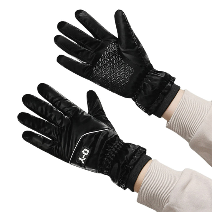 Winter Ladies Gloves Windproof Thickened Warm Five Fingers Elastic Cuff Touchscreen Soft Wear-resistant Anti-slip Image 3