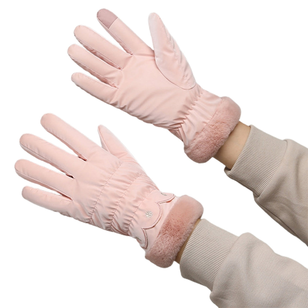 Winter Ladies Gloves Windproof Thickened Warm Five Fingers Elastic Cuff Touchscreen Soft Wear-resistant Anti-slip Image 9