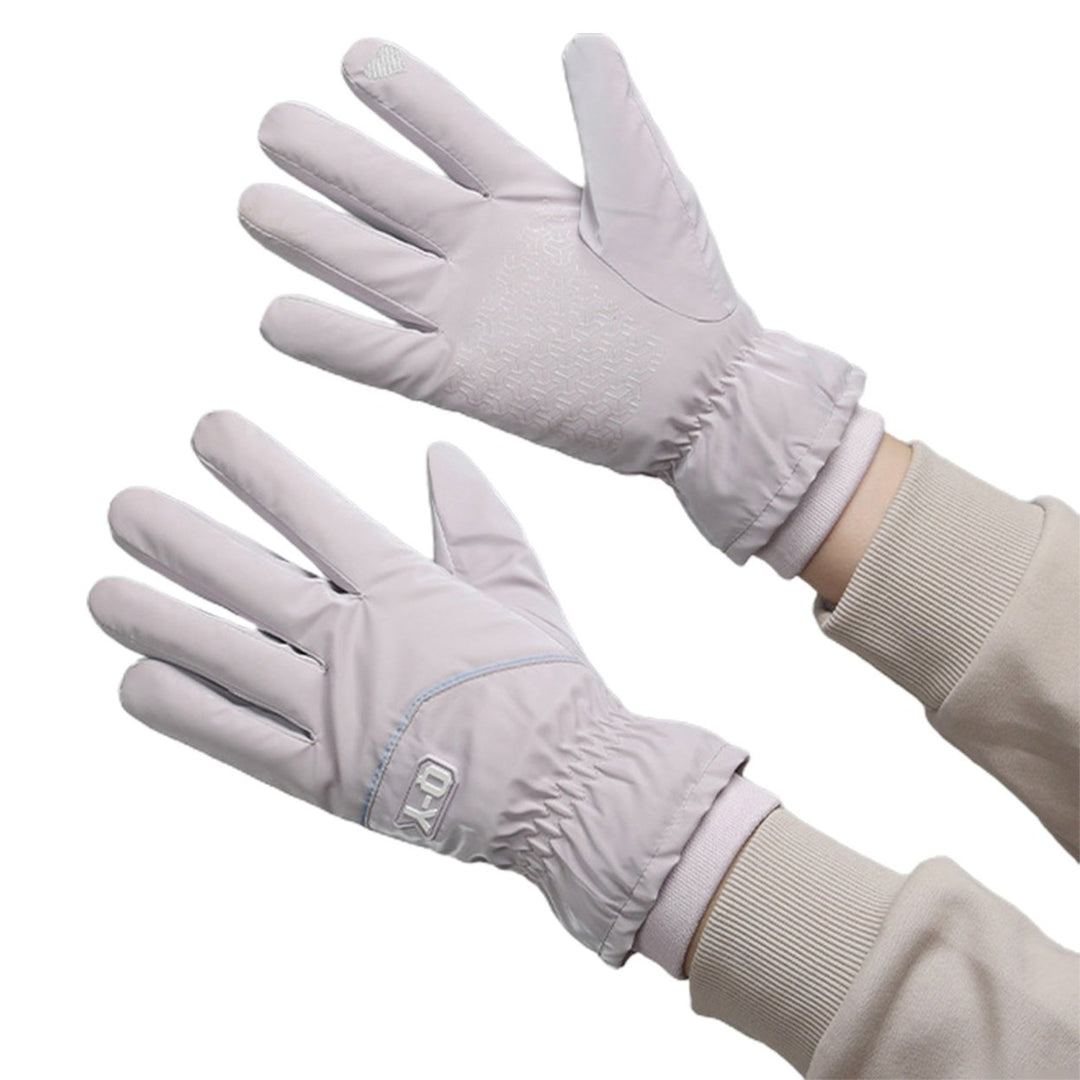 Winter Ladies Gloves Windproof Thickened Warm Five Fingers Elastic Cuff Touchscreen Soft Wear-resistant Anti-slip Image 1