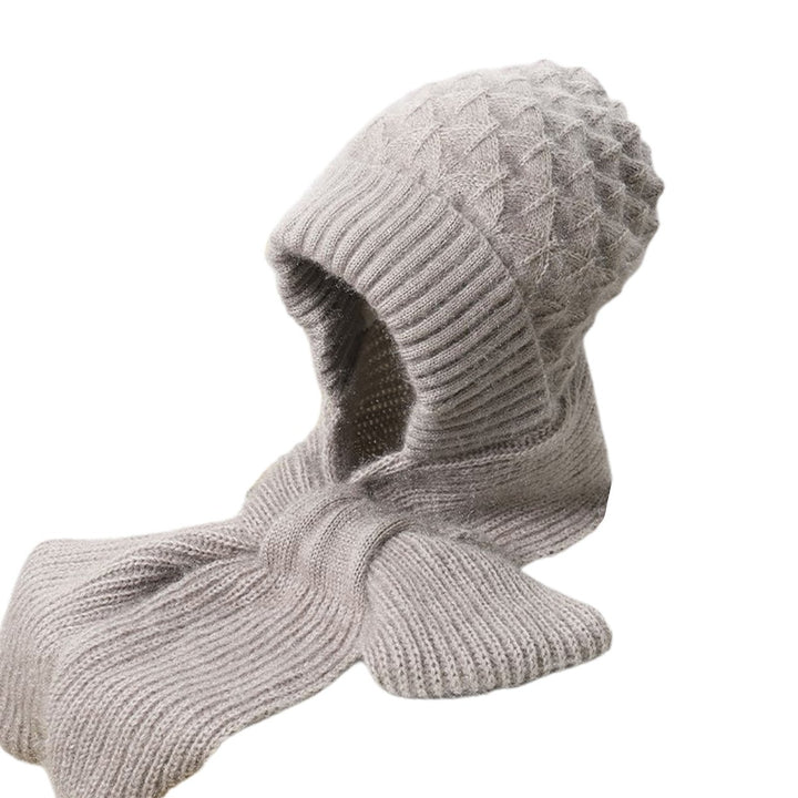 Autumn Winter Knitted Hat Super Soft Thickened Cold-Proof Ear Protection Windproof Beanie with Scarf Image 4