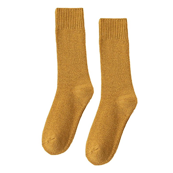 1 Pair Unisex Socks Knitted Mid-tube Thick Plush Soft Warm Sweat Absorption No Odor Anti-slip Elastic Casual Floor Socks Image 6