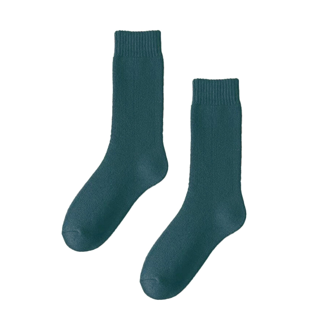 1 Pair Unisex Socks Knitted Mid-tube Thick Plush Soft Warm Sweat Absorption No Odor Anti-slip Elastic Casual Floor Socks Image 7