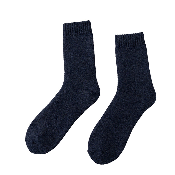 1 Pair Unisex Socks Knitted Mid-tube Thick Plush Soft Warm Sweat Absorption No Odor Anti-slip Elastic Casual Floor Socks Image 9