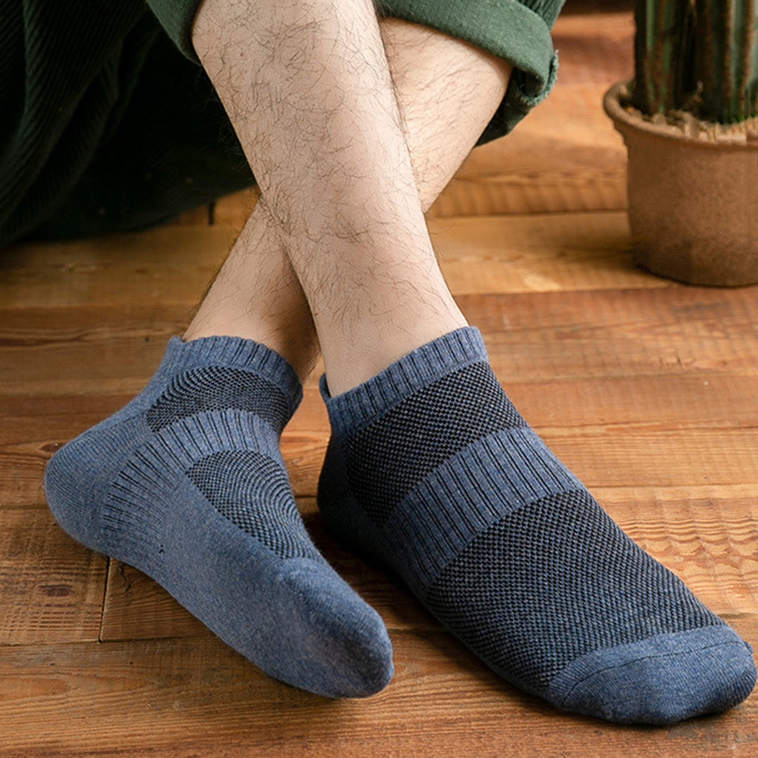 1 Pair Men Socks Short Cut Low-tube Thin Soft Breathable Sweat Absorption No Odor Anti-slip Elastic Quick-drying Casual Image 10
