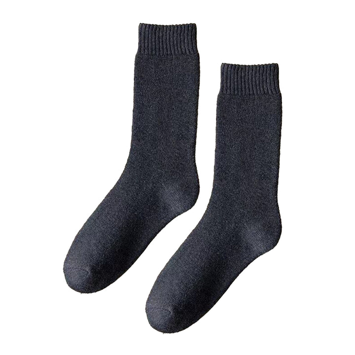 1 Pair Unisex Socks Knitted Mid-tube Thick Plush Soft Warm Sweat Absorption No Odor Anti-slip Elastic Casual Floor Socks Image 10