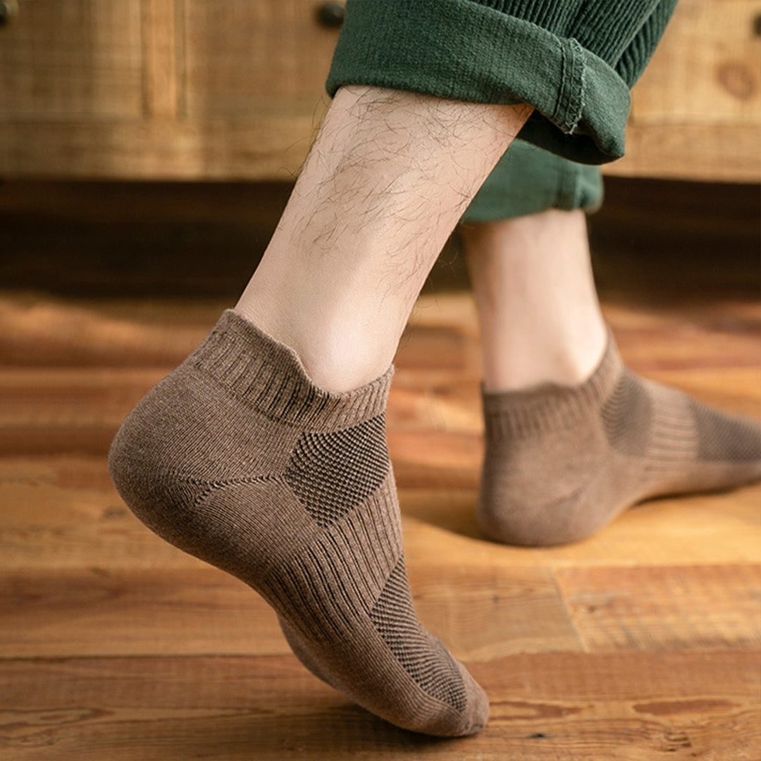 1 Pair Men Socks Short Cut Low-tube Thin Soft Breathable Sweat Absorption No Odor Anti-slip Elastic Quick-drying Casual Image 11