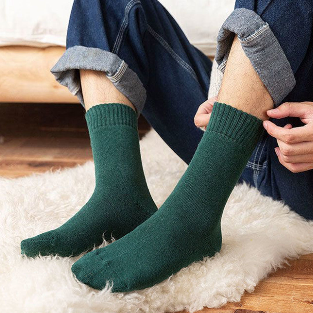 1 Pair Unisex Socks Knitted Mid-tube Thick Plush Soft Warm Sweat Absorption No Odor Anti-slip Elastic Casual Floor Socks Image 11
