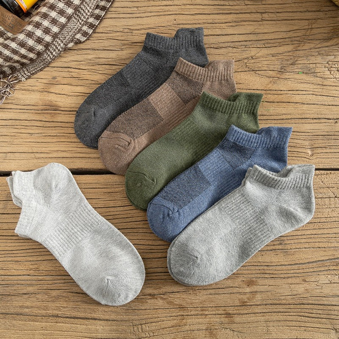 1 Pair Men Socks Short Cut Low-tube Thin Soft Breathable Sweat Absorption No Odor Anti-slip Elastic Quick-drying Casual Image 12