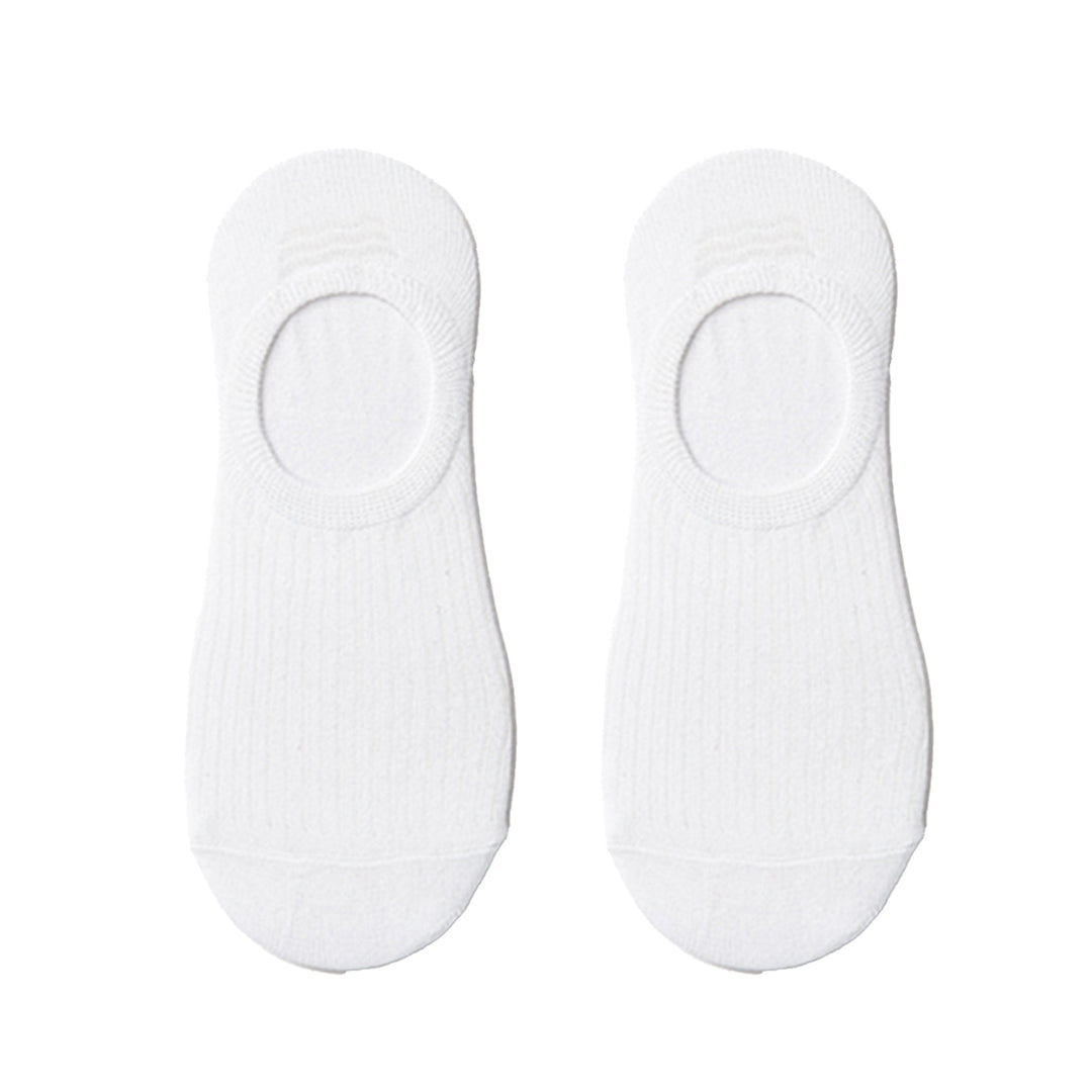 1 Pair Women Socks Low-cut Antii-skid Silicone Cotton Elastic Anti-slip Solid Color Soft Anti-shrink Casual Four Season Image 3