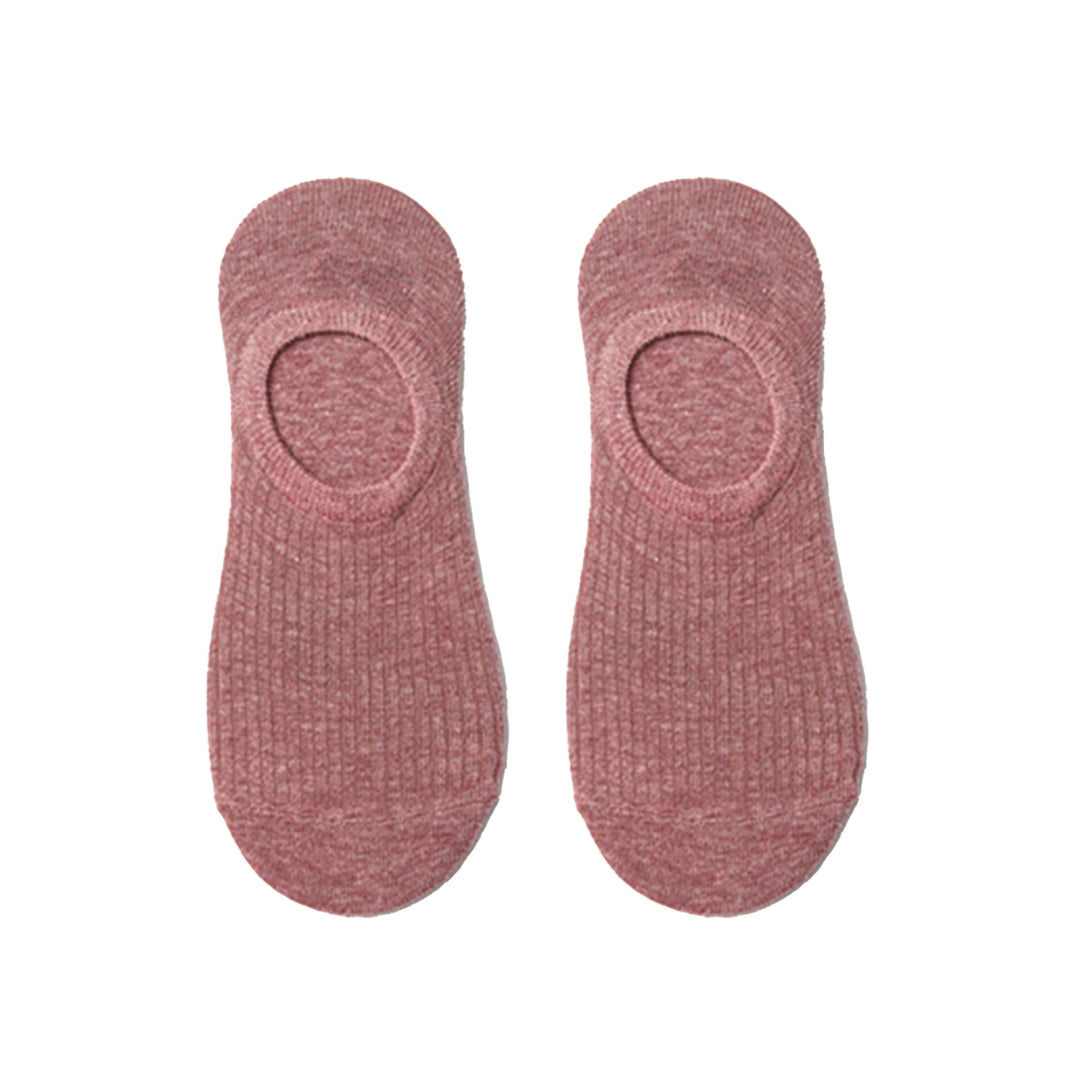 1 Pair Women Socks Low-cut Antii-skid Silicone Cotton Elastic Anti-slip Solid Color Soft Anti-shrink Casual Four Season Image 4