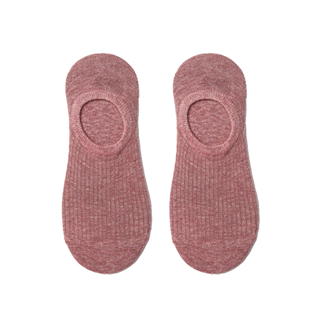 1 Pair Women Socks Low-cut Antii-skid Silicone Cotton Elastic Anti-slip Solid Color Soft Anti-shrink Casual Four Season Image 1