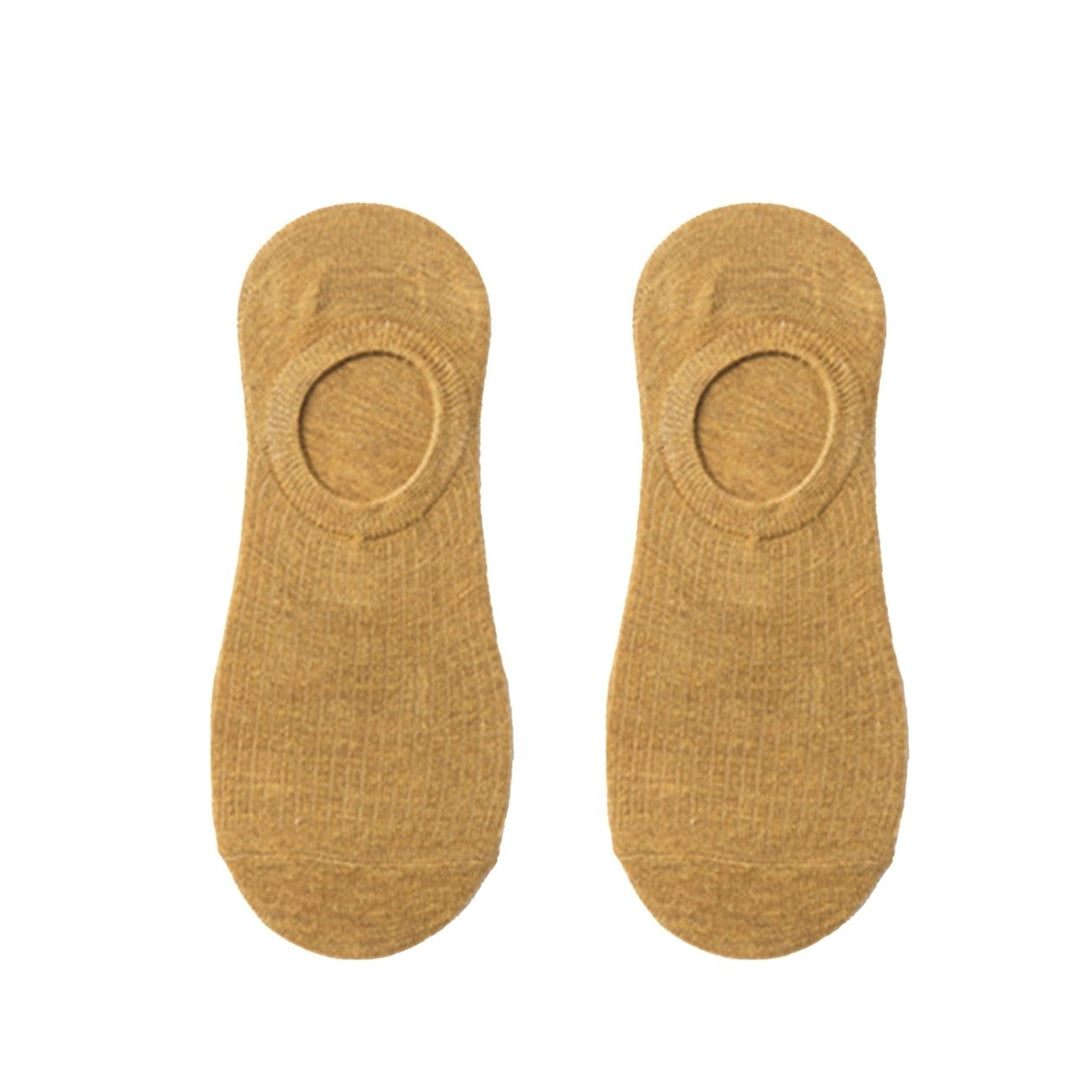 1 Pair Women Socks Low-cut Antii-skid Silicone Cotton Elastic Anti-slip Solid Color Soft Anti-shrink Casual Four Season Image 1