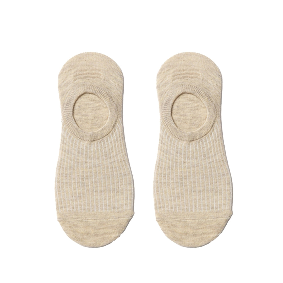 1 Pair Women Socks Low-cut Antii-skid Silicone Cotton Elastic Anti-slip Solid Color Soft Anti-shrink Casual Four Season Image 9