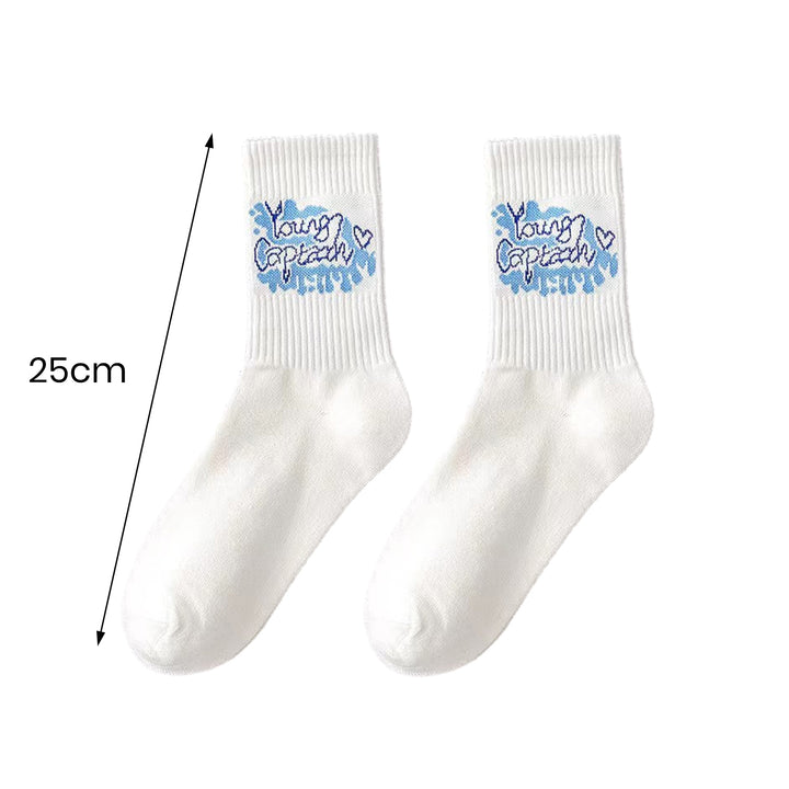 1 Pair Couple Sport Socks Spring Autumn Middle Tube Socks Funny Cartoon Print Men Soft Breathable Socks Image 10