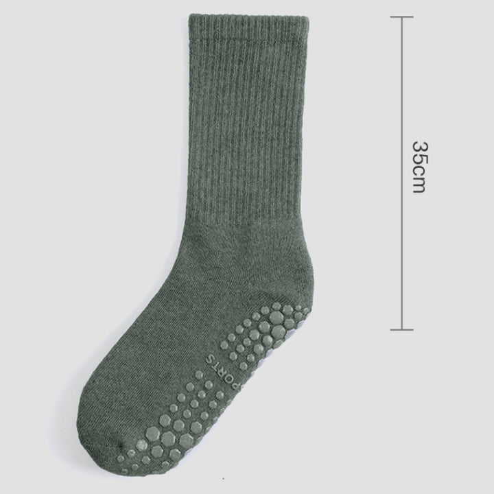 1 Pair Women Winter Yoga Socks Solid Color Soft Breathable Anti-skid Particle Bottom Mid-tube High Image 11