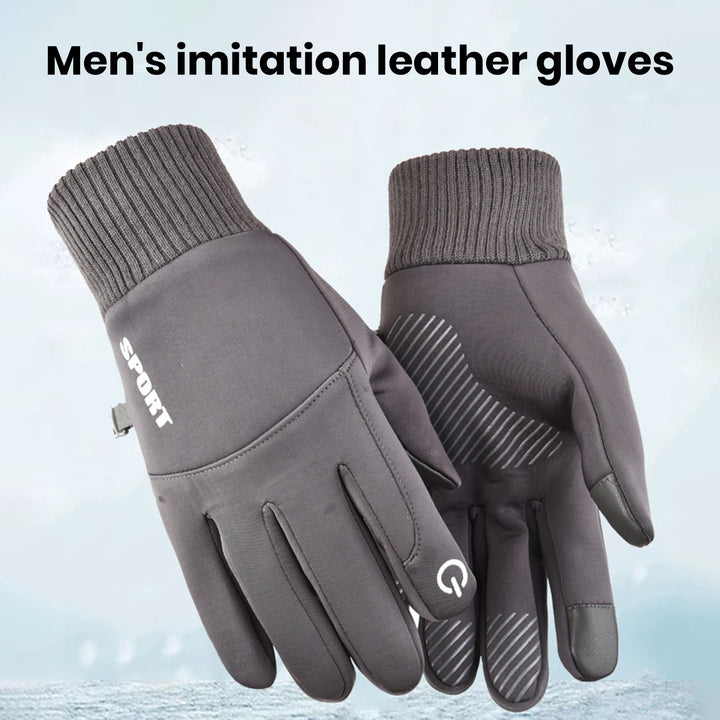 1 Pair Men Cycling Gloves Windproof Thick Warm Touch Screen Anti-slip Soft Cold-proof Elastic Wrist Winter Cycling Image 6
