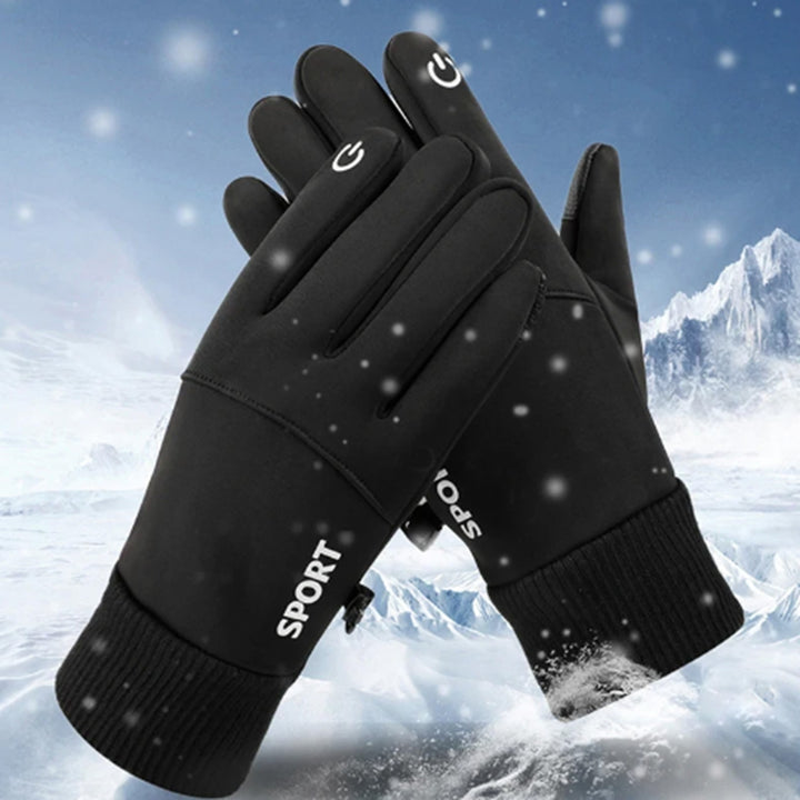 1 Pair Men Cycling Gloves Windproof Thick Warm Touch Screen Anti-slip Soft Cold-proof Elastic Wrist Winter Cycling Image 7