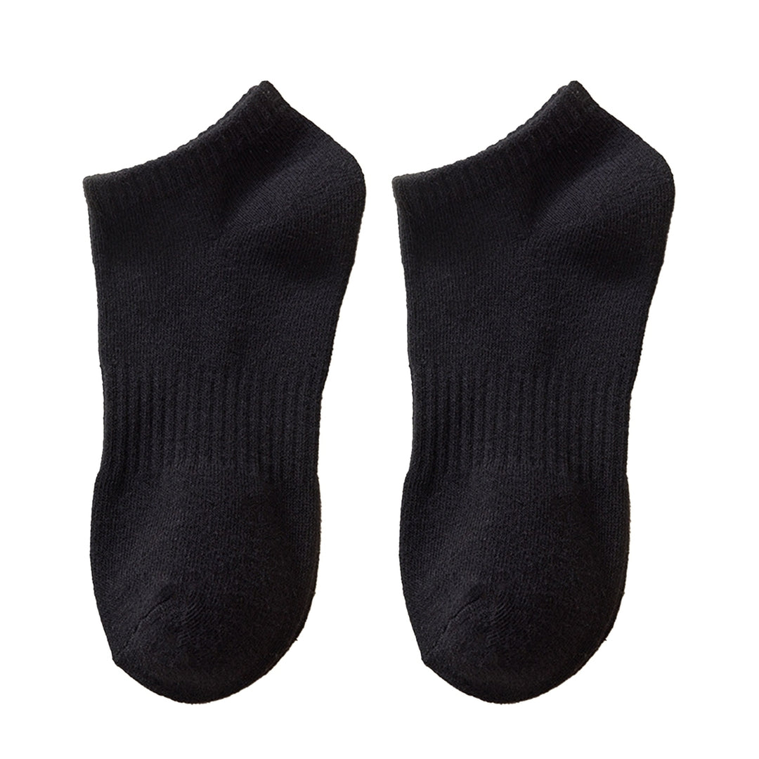 1 Pair Unisex Socks Thickened Elastic Anti-slip Mid-tube Solid Color Floor Socks Warm Soft No Ddor Sweat Absorption Lady Image 2