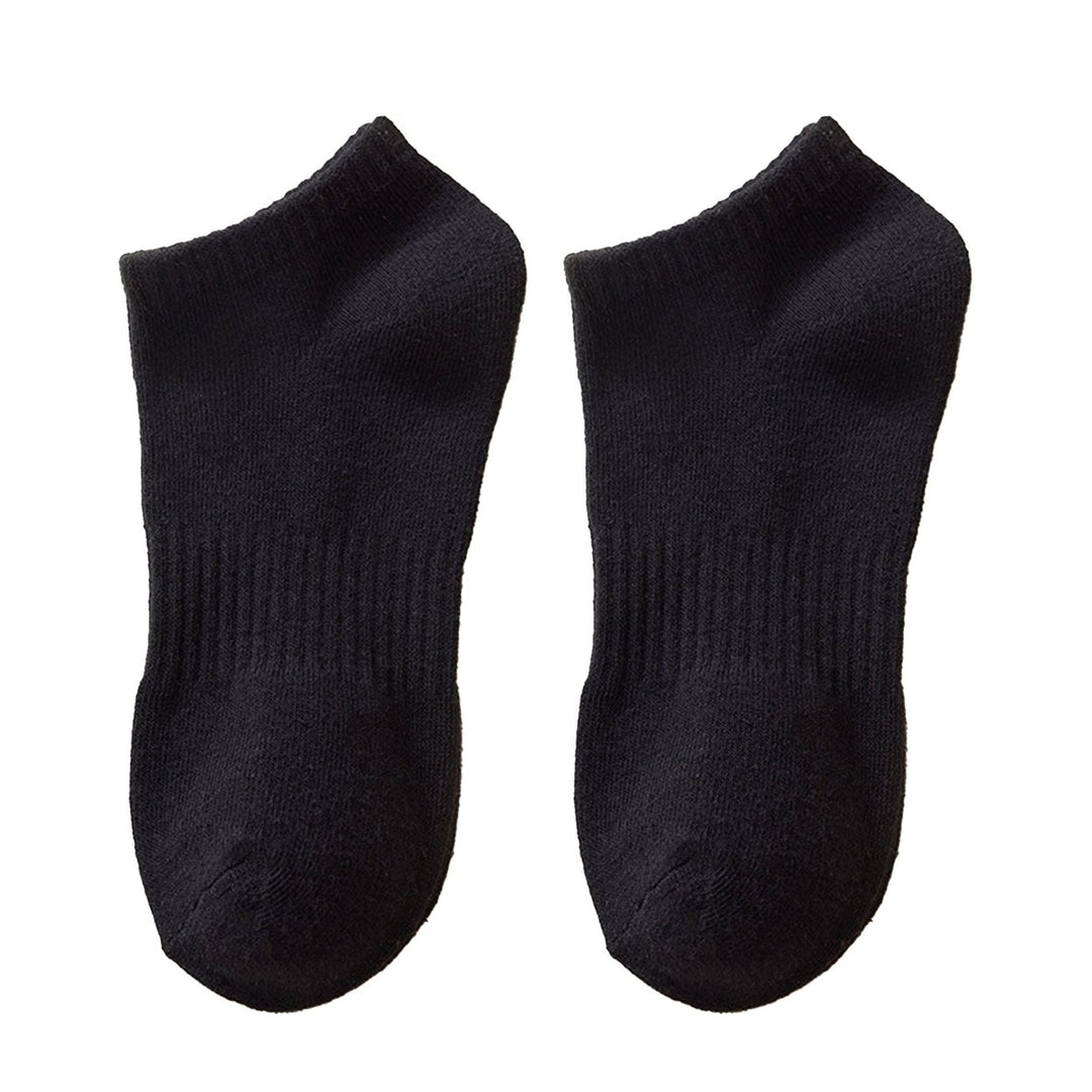 1 Pair Unisex Socks Thickened Elastic Anti-slip Mid-tube Solid Color Floor Socks Warm Soft No Ddor Sweat Absorption Lady Image 1