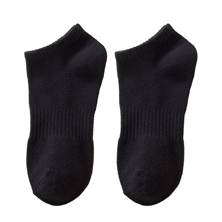 1 Pair Unisex Socks Thickened Elastic Anti-slip Mid-tube Solid Color Floor Socks Warm Soft No Ddor Sweat Absorption Lady Image 1