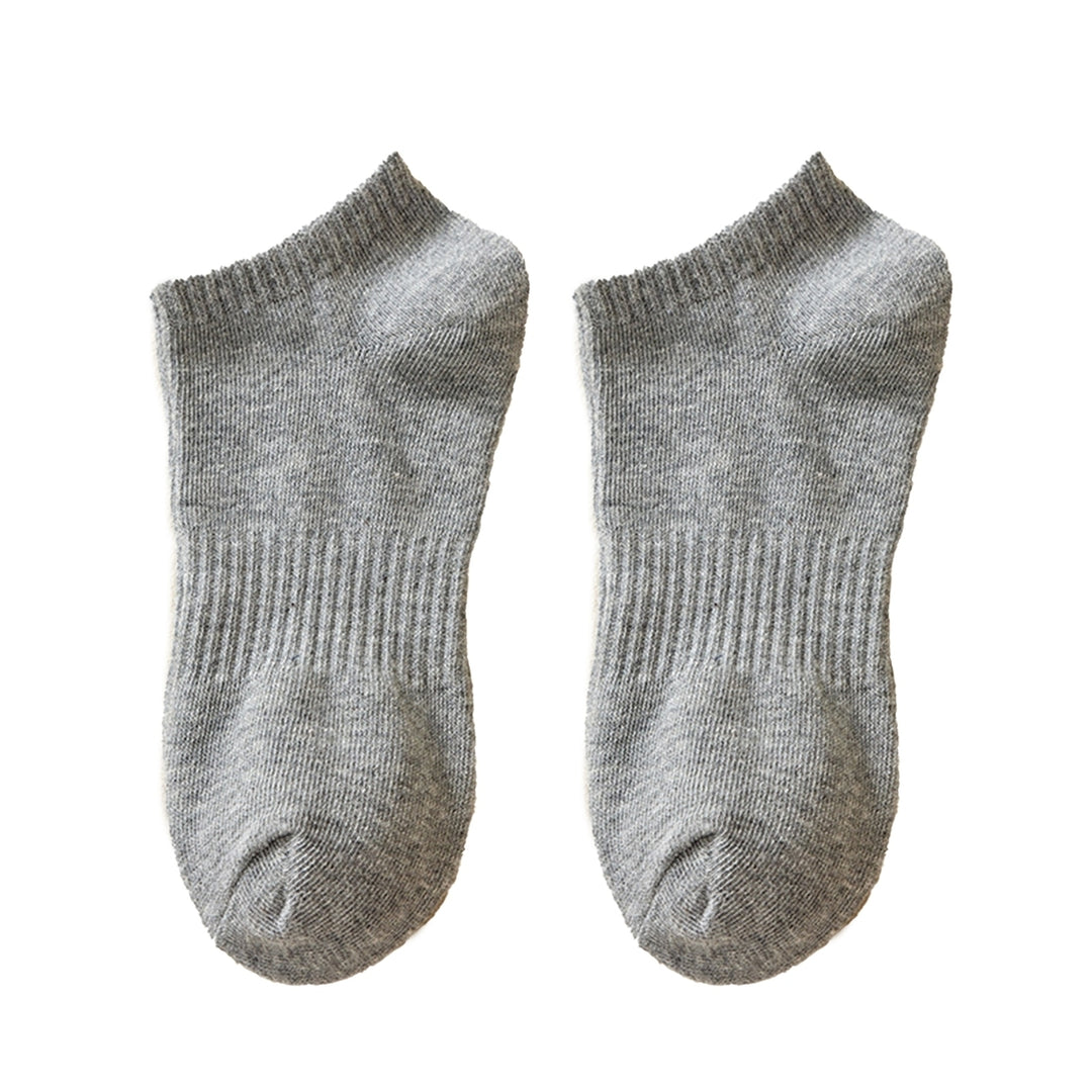 1 Pair Unisex Socks Thickened Elastic Anti-slip Mid-tube Solid Color Floor Socks Warm Soft No Ddor Sweat Absorption Lady Image 4