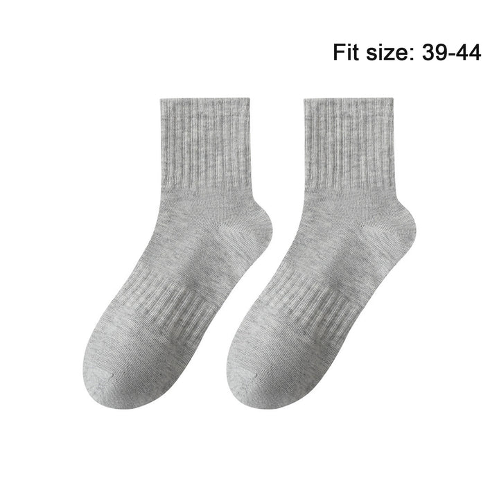 1 Pair Socks Thickened Elastic Anti-slip Mid-tube Solid Color Matching Floor Socks Warm Soft No Ddor Sweat Absorption Image 11
