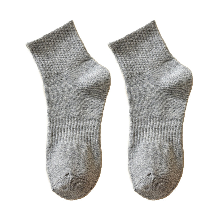 1 Pair Unisex Socks Thickened Elastic Anti-slip Mid-tube Solid Color Floor Socks Warm Soft No Ddor Sweat Absorption Lady Image 7