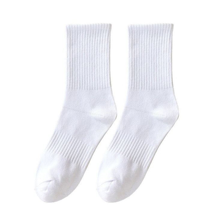1 Pair Unisex Socks Thickened Elastic Anti-slip Mid-tube Solid Color Floor Socks Warm Soft No Ddor Sweat Absorption Lady Image 9