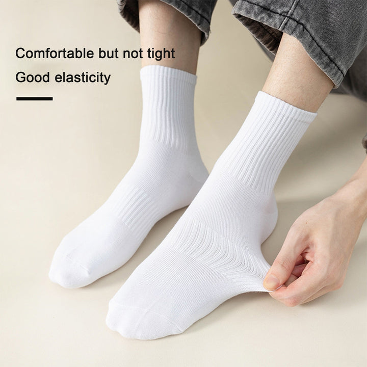 1 Pair Unisex Socks Thickened Elastic Anti-slip Mid-tube Solid Color Floor Socks Warm Soft No Ddor Sweat Absorption Lady Image 11