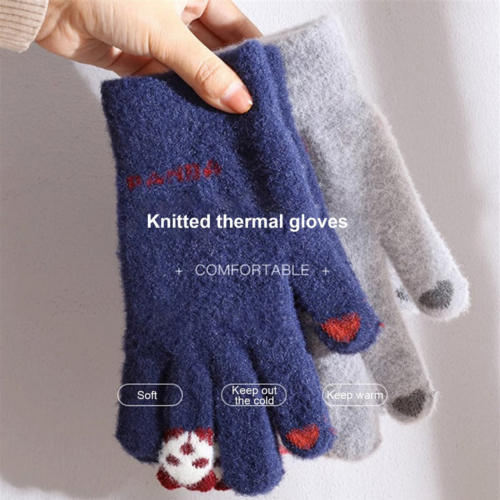 1 Pair Winter Unisex Gloves Windproof Thickened Warm Color Matching Five Fingers Elastic Cuff Image 9