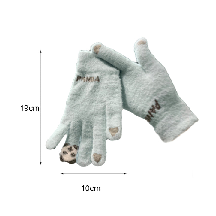 1 Pair Winter Unisex Gloves Windproof Thickened Warm Color Matching Five Fingers Elastic Cuff Image 11
