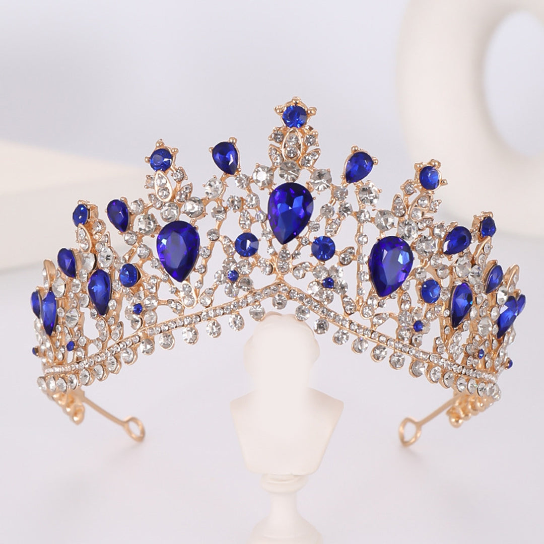 Queen Crown Bride Wedding Crown Luxury Rhinestone Hollow Out Contrast Color Stainless Bridal Tiara Princess Headdress Image 7