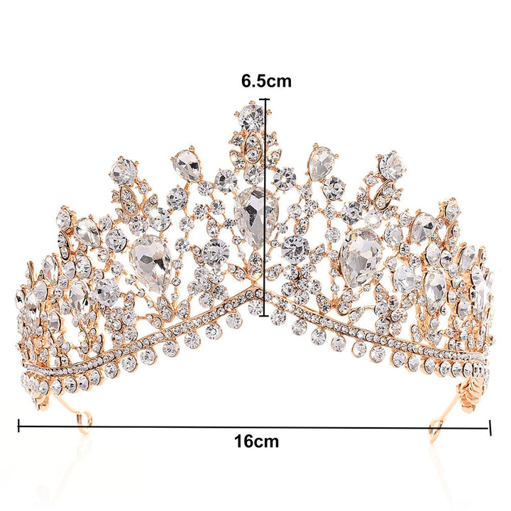 Queen Crown Bride Wedding Crown Luxury Rhinestone Hollow Out Contrast Color Stainless Bridal Tiara Princess Headdress Image 9